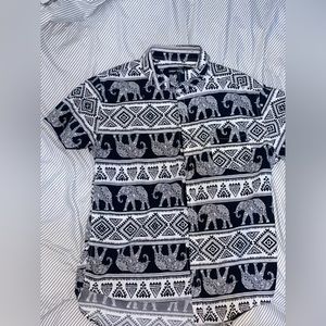 Button up elephant casual shirt